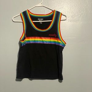 Hot topic rainbow rise muscle tee